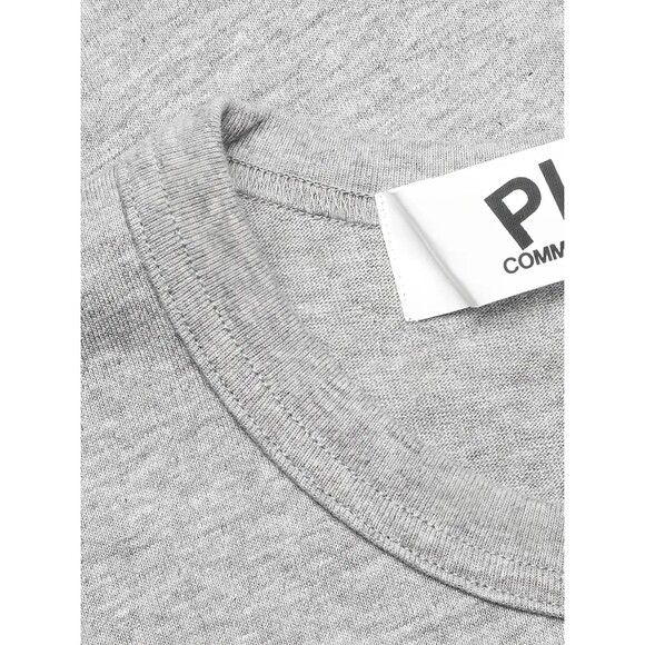 COMME DES GARCONS CDG PLAY DOUBLE HEART EYE LOGO T-SHIRT SIZE MEDIUM GRAY COLOR - Picture 4 of 5